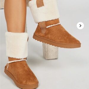 Lets Chill Together Booties - Cognac
